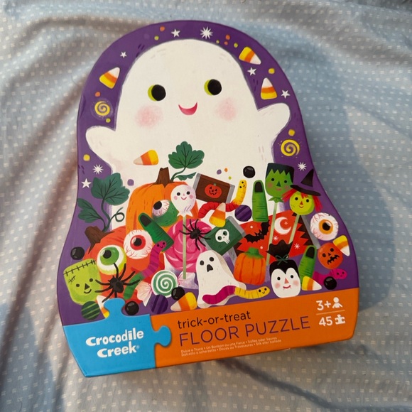 Crocodile Creek Trick-or-Treat Floor Puzzle - Purple and Orange - Picture 1 of 4